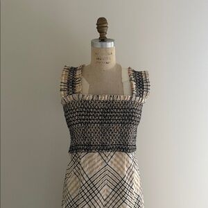 Ganni Elegant Checkered Maxi Dress